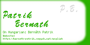 patrik bernath business card